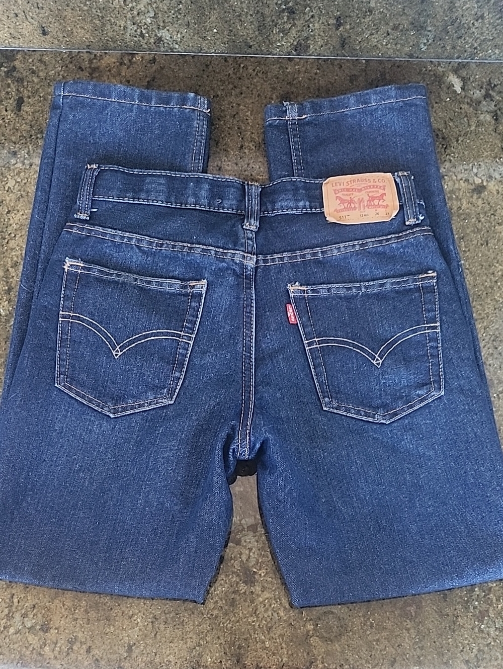 Levi's Boy’s 511 Slim Fit Dark Blue Denim Jeans - Size 12 Reg W 26/L 27